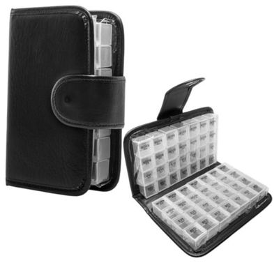 IWOWHERO Compartment Daily Organizer PU Tablet Case Weekly Pill Box Detachable Compartments Portable for Medications Vitamins Travel Use