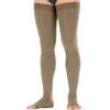 JOBST forMen Dotted Thigh High 30-40 mmHg Compression Socks, Open Toe, Khaki, Medium, Long view 1
