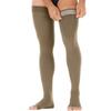 JOBST forMen Dotted Thigh High 30-40 mmHg Compression Socks, Open Toe, Khaki, Medium, Long view 2