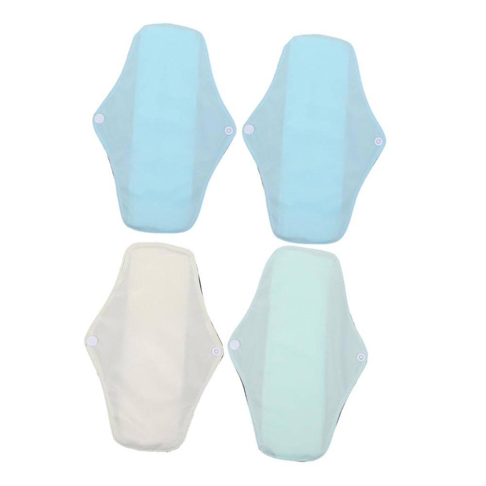 CONGARTENO 4Pcs Washable Comfortable Sanitary Pads Reusable Feminine Napkins Lightweight Breathable for Daily Period Care Women Random Color Random Color