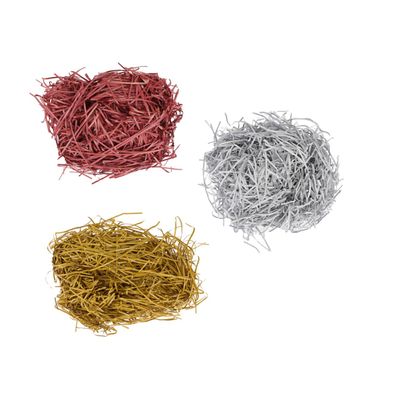 CONGARTENO 3 Packs Crinkle Cut Paper Shred Box Filler Colored Wedding Supplies for Candy Boxes Packaging Decoration in Silver Gold