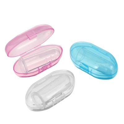 LALADEFIEE 3pcs Silicone Finger Toothbrush for Oral Care with Dual-Sided Tongue Cleaner and Massaging Bumps Soft Food-Grade Material Easy-Grip Design in Blue Pink White
