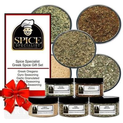 Greek Spices Gift Set - Contains: 5 different spice jars