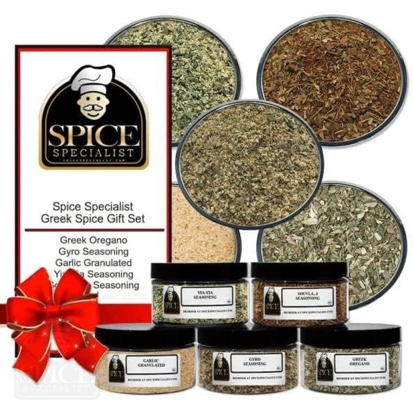 Greek Spices Gift Set - Contains: 5 different spice jars