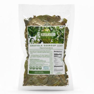 KURANDERO Graviola Soursop Leaf Tea (Hoja de Guanabana) 4 oz (113g), Over 300 Whole Leaves Premium 100% Natural Dried Leaves Product of Mexico Vegan & Farm-Grown