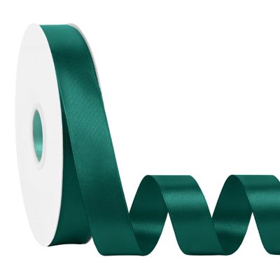 Simplegoal Double Face Teal Satin Ribbon 1 Inch X 100 Yards Polyester Teal Ribbons for Gift Wrapping Crafts Flower Bouquet Sewing Arts Wedding Party Decoration