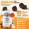 15 in 1 Mushroom Complex Gummies & Ashwagandha Gummies 3000 mg - Lions Mane, Reishi, Turkey Tail & More | Mushroom Supplement for Cognitive Function, Focus & Memory | Raspberry Gummies| Sugar-Free view 2