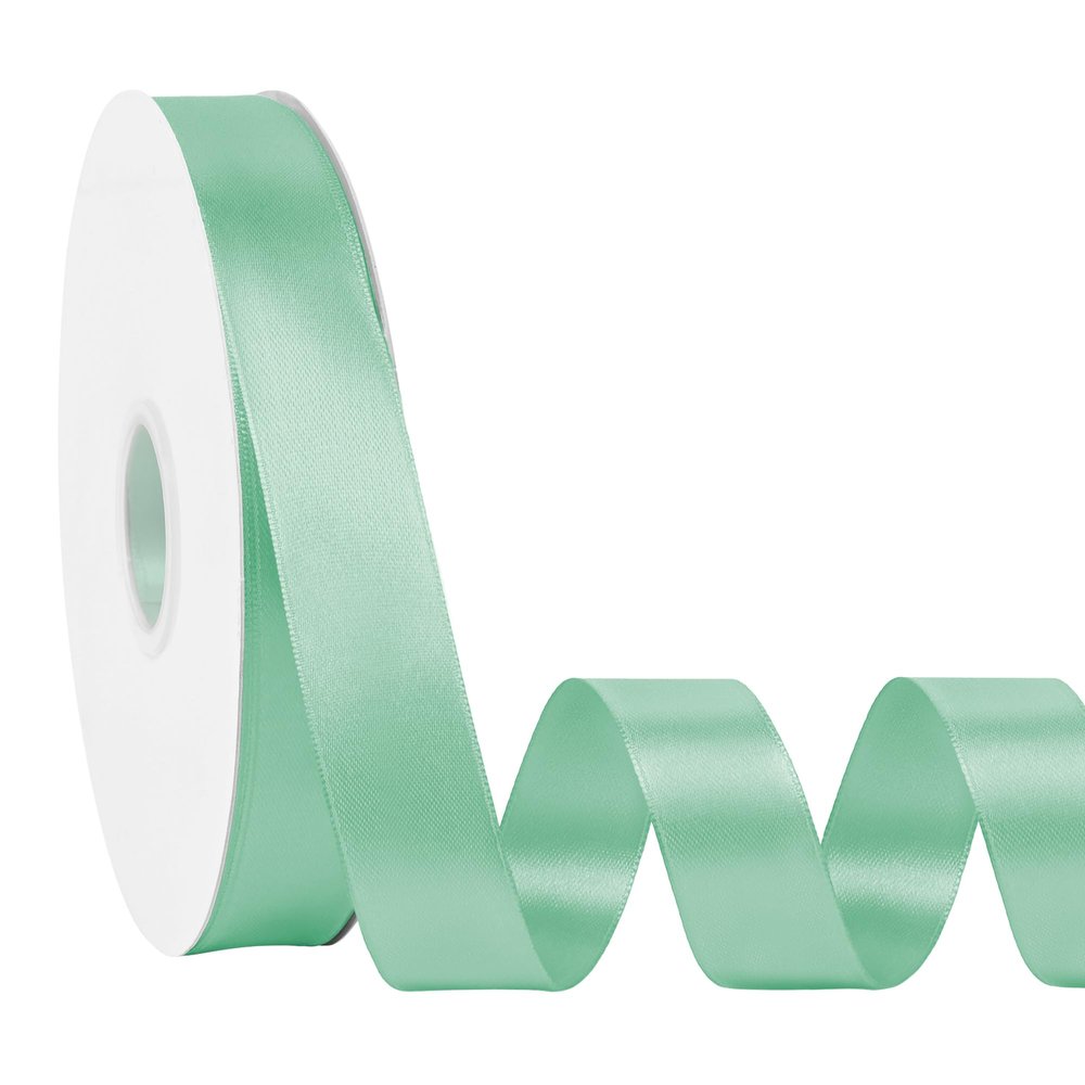 Simplegoal Double Face Sage Green Satin Ribbon 1 Inch X 100 Yards Polyester Sage Green Ribbons for Gift Wrapping Crafts Flower Bouquet Sewing Arts Wedding Party Decoration