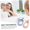 CONGARTENO 2 Pcs Multifunctional Silicone Toothbrush and Teether Ergonomic Handle Soft Bristles Safe Oral Cleaning Tool for Training Dental Care Kit view 4