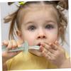 HOLIDYOYO Silicone Toothbrush for Soft Bristles Small Brush Head Non-Slip Handle Oral Care Teeth Cleaning Portable Green view 4