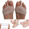 1 Pair Silicone Honeycomb Forefoot Pads - Gel Insoles for High Heel Pain Relief & Comfort, Breathable Foot Cushions(Black) view 2