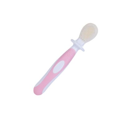 Anneome Training Toothbrush Kit with Ultrafine Soft Bristles for Oral Hygiene Food Grade Silicone Double-Sided Brush for Effective Teeth Cleaning and Gum Massage Non-Slip Grip Pink