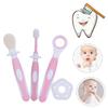 Anneome Training Toothbrush Kit with Ultrafine Soft Bristles for Oral Hygiene Food Grade Silicone Double-Sided Brush for Effective Teeth Cleaning and Gum Massage Non-Slip Grip Pink view 2