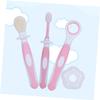Anneome Training Toothbrush Kit with Ultrafine Soft Bristles for Oral Hygiene Food Grade Silicone Double-Sided Brush for Effective Teeth Cleaning and Gum Massage Non-Slip Grip Pink view 3