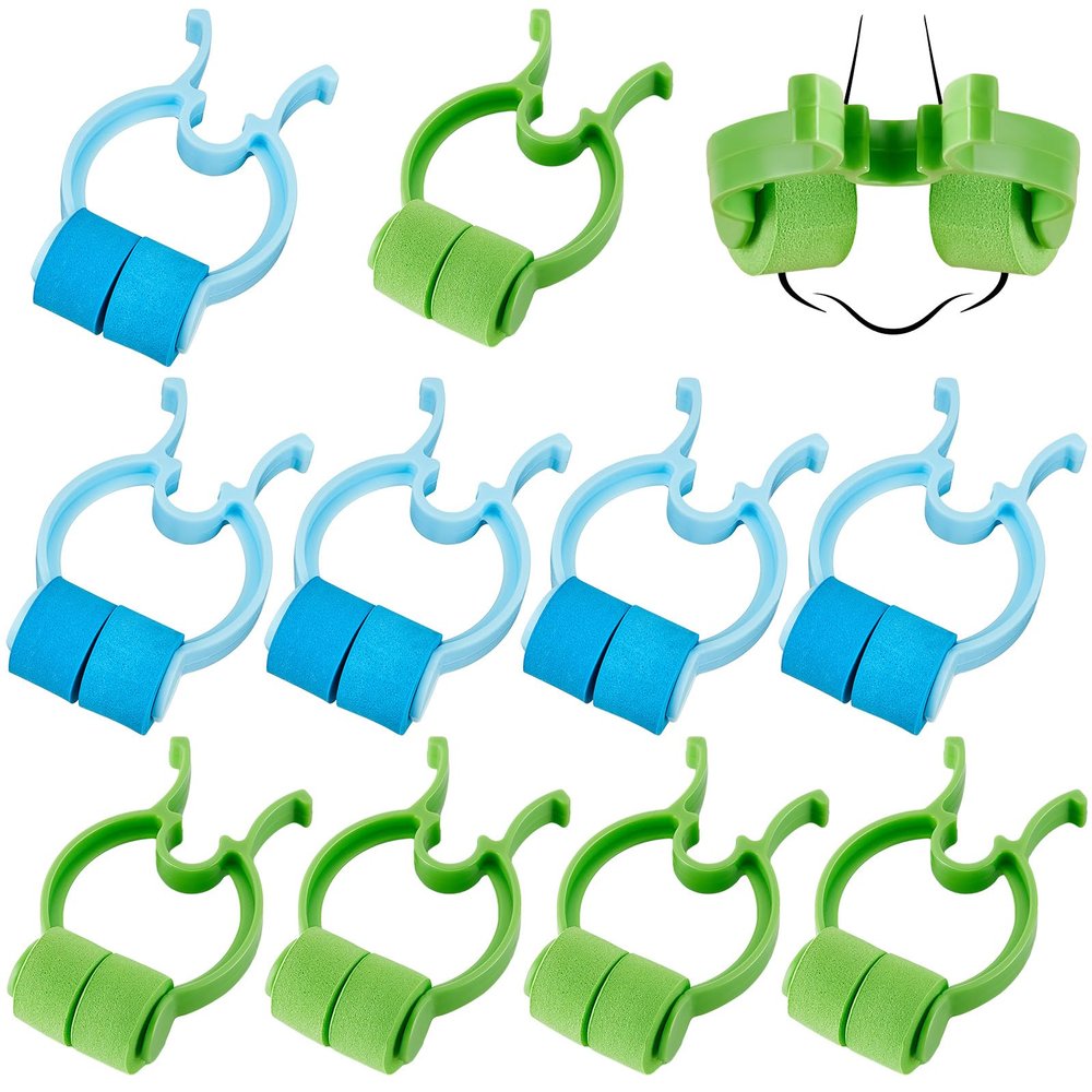Fabbay 8 Pcs Stop Nosebleeds Clip Nose Bleed Stopper Nasal Clip for Adult Emergency Accident, Blue and Green