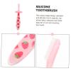 Gogogmee Portable Lovely Silicone Toothbrush Small Lightweight Tooth Cleaner with Material for Oral Cleaning and Cavity Prevention view 2