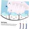 IWOWHERO 3pcs Cartoon Toothbrush with Ultra-fine Bristles for Mild Teeth Cleaning Soft Bristle Oral Care Tools for Boys and Ages and Blue Yellow Red Handles view 3