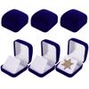 AHANDMAKER 6 Pack Velvet Pin Display Case Single Badge Box Brooch Box for Collector Wedding Christmas Collector Gifts Home Office Decor, Blue 2.28x2.09x1.38in view 1