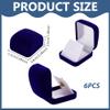AHANDMAKER 6 Pack Velvet Pin Display Case Single Badge Box Brooch Box for Collector Wedding Christmas Collector Gifts Home Office Decor, Blue 2.28x2.09x1.38in view 2