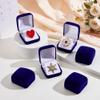 AHANDMAKER 6 Pack Velvet Pin Display Case Single Badge Box Brooch Box for Collector Wedding Christmas Collector Gifts Home Office Decor, Blue 2.28x2.09x1.38in view 4