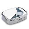 Pigeon Pill Box,Portable Button Design Metal Medicine Box Partition Layer Moisture Proof Pill Organizer Case for Travel Daily Use view 3