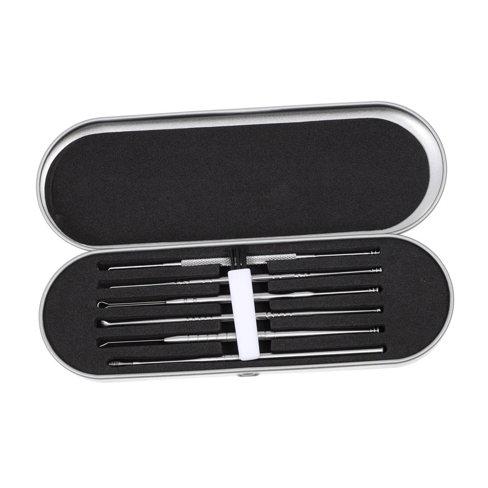 BCOATH Portable Earwax Removal Scoops Stainless Steel Ear Cleaning Tools with Smooth Rounded Tips for Safe Comfortable Ear Canal Cleaning and Dry Oily Wax Removal