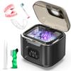 OVIMAZ Ultrasonic Retainer Cleaner Machine, Portable 48kHz Dental Retainer Cleaner with 240ml Capacity, Digital Mouth Guard Cleaner with Timer for Denture Aligner Jewelry and Makeup Tools (Black) view 1