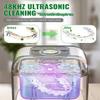 OVIMAZ Ultrasonic Retainer Cleaner Machine, Portable 48kHz Dental Retainer Cleaner with 240ml Capacity, Digital Mouth Guard Cleaner with Timer for Denture Aligner Jewelry and Makeup Tools (Black) view 3