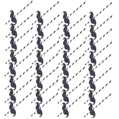 LALADEFIEE 50pcs Black Mustache Paper Straws Party Drinking Supply Beverage Straws for Weddings Birthdays Celebrations Decorative Disposable Juice