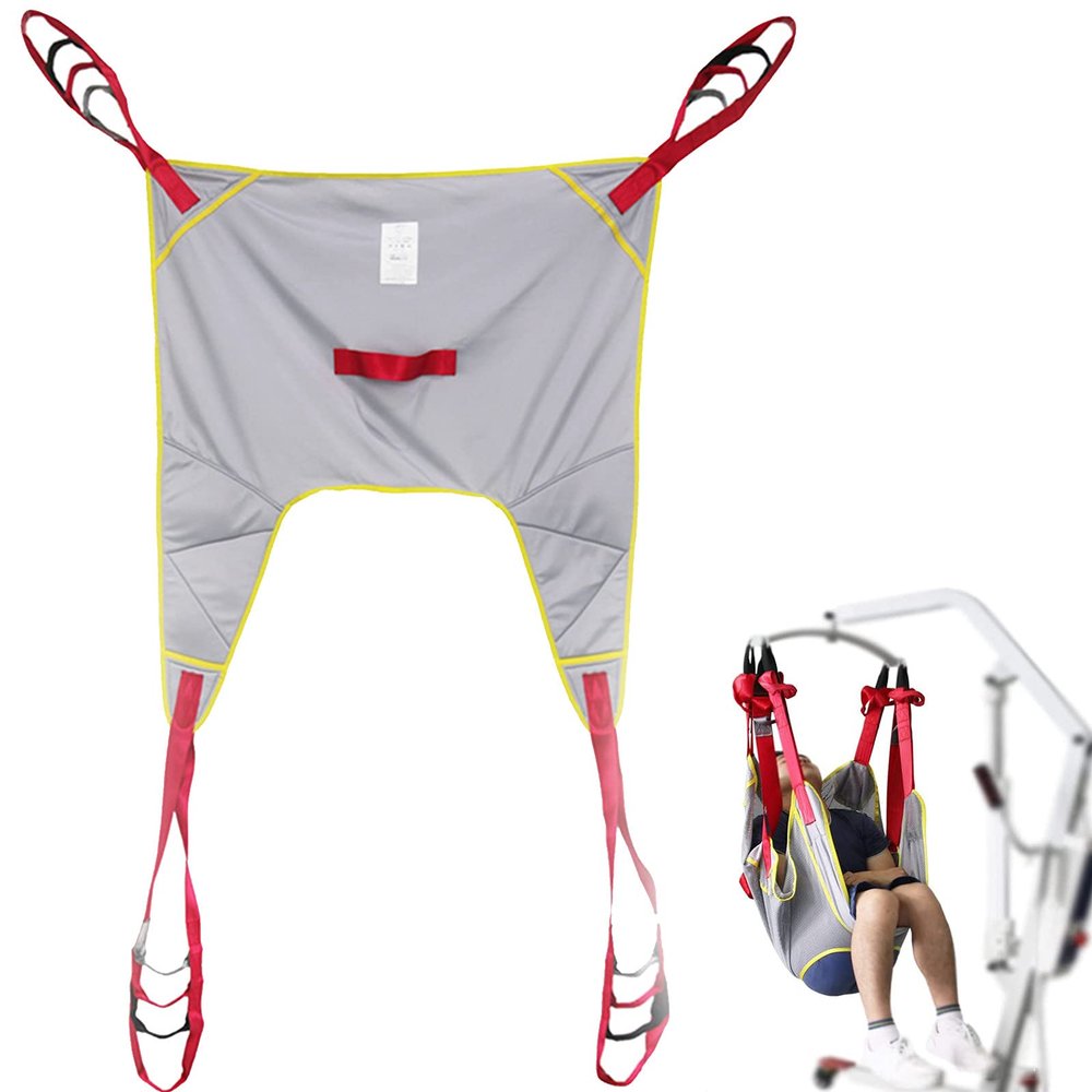 YySXIQ Heavy Duty Patient Transfer Sling, Universal Mesh Lift Aid, Divided Leg Design with Head Support & Commode Opening, Ideal for Disabled & Elderly Care