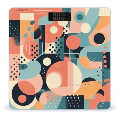 Abstract Shape Style Weight Scale Digital Electronic Scales Bathroom Scale, Larg LCD Backlight Display, High Precision Measurements,Tempered Glass