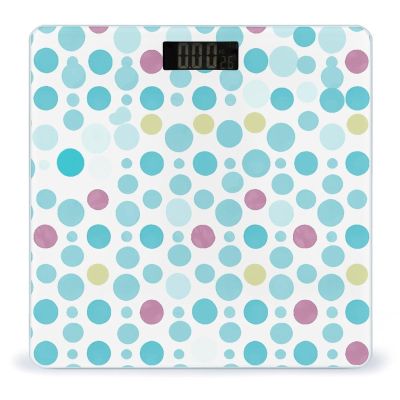 Blue Polka Dot Pattern Weight Scale Digital Electronic Scales Bathroom Scale, Larg LCD Backlight Display, High Precision Measurements,Tempered Glass