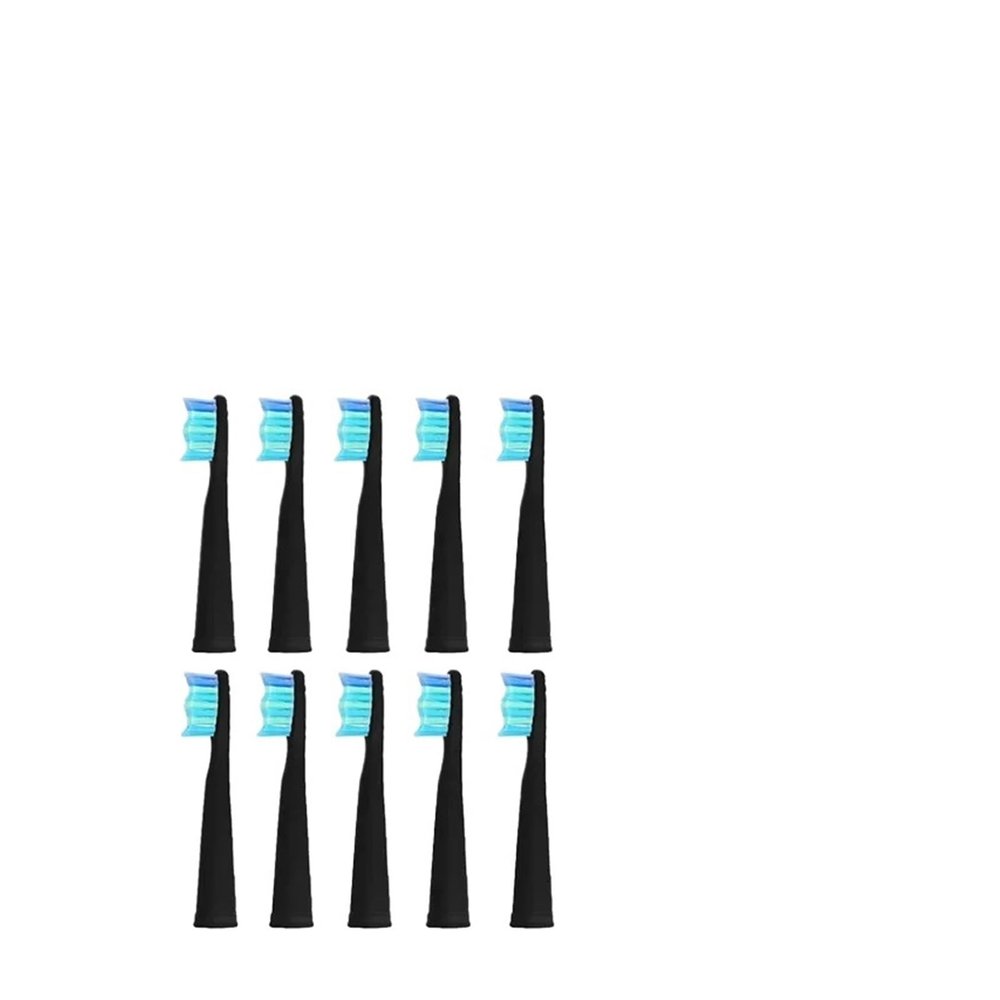 10pcs Electric Replacement Brush Heads Sonic Compatible for Seago SG910 SG507 SG958 SG515 SG949 SG575(10 Black Heads)