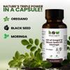 3-in-1 Oregano Oil, Black Seed Oil & Moringa 60 Vegan Capsules | Herbal Blend Supplement | Non-GMO, Sugar-Free, Gluten-Free | Daily Wellness Support view 2