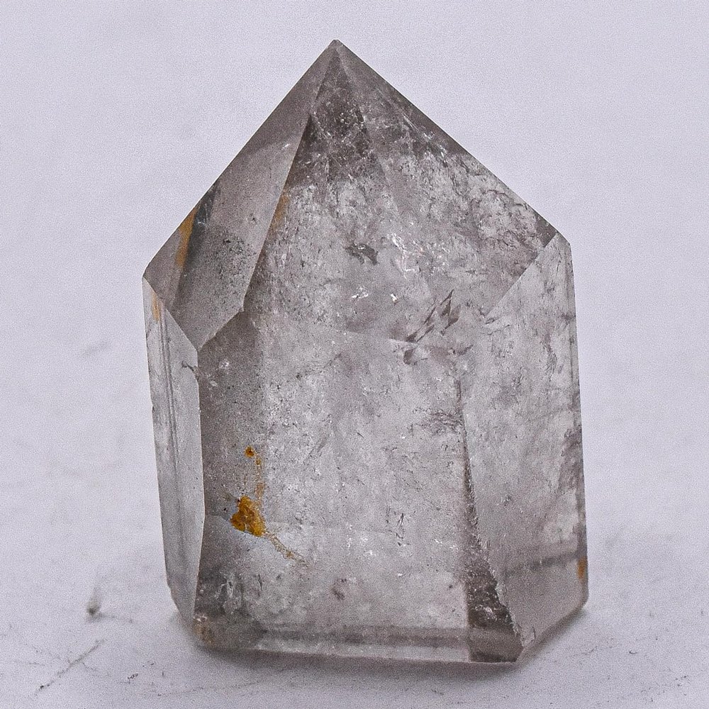130ct 35mm Clear Quartz w/Green Chlorite Inclsions Point Natural Spakrling Gemstone Crystal Mineral Dcor Specimen - China