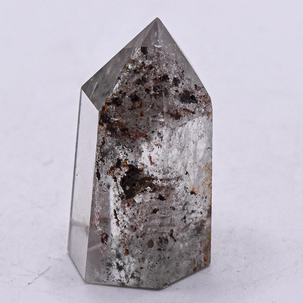 150ct 39mm Clear Quartz w/Red & Green Chlorite Inclusions Point Collectible Natural Sparkling Gemstone Crystal Mineral Dcor Specimen - China