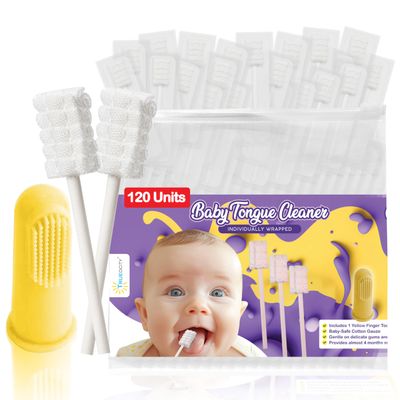 Trueocity Baby Tongue Cleaner Newborn Soft Oral Cleaner for Infants, Gum & Mouth Cleaning for 0-3 Month Babies, Easy to Use and Safe for Daily Hygiene Best Value Pack of 120 Units