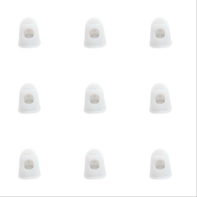 10pcs Finger Tip Covers Cots, Light White Silicone Finger Protectors Gloves Breathable Reusable Fingertip Caps with Air Holes for Dry Skin Fingers Cracking (White, Smal)