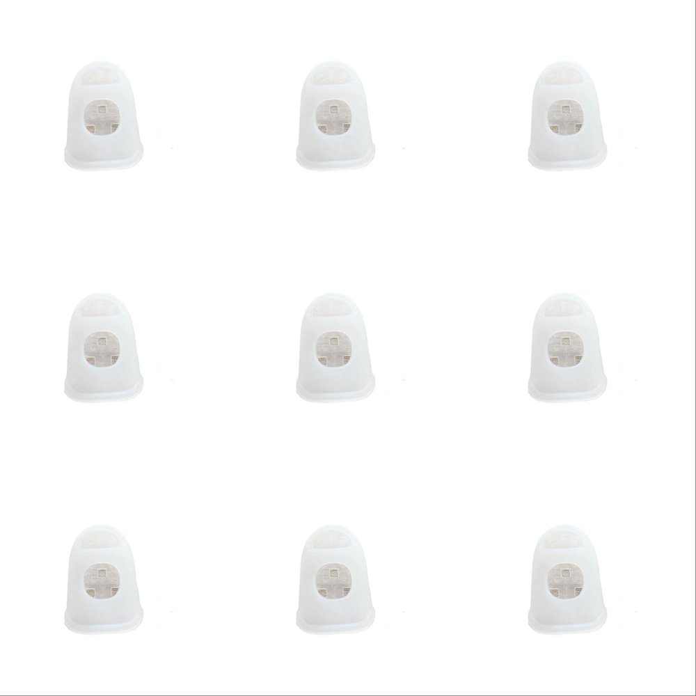 10pcs Finger Tip Covers Cots, Light White Silicone Finger Protectors Gloves Breathable Reusable Fingertip Caps with Air Holes for Dry Skin Fingers Cracking (White, Smal)