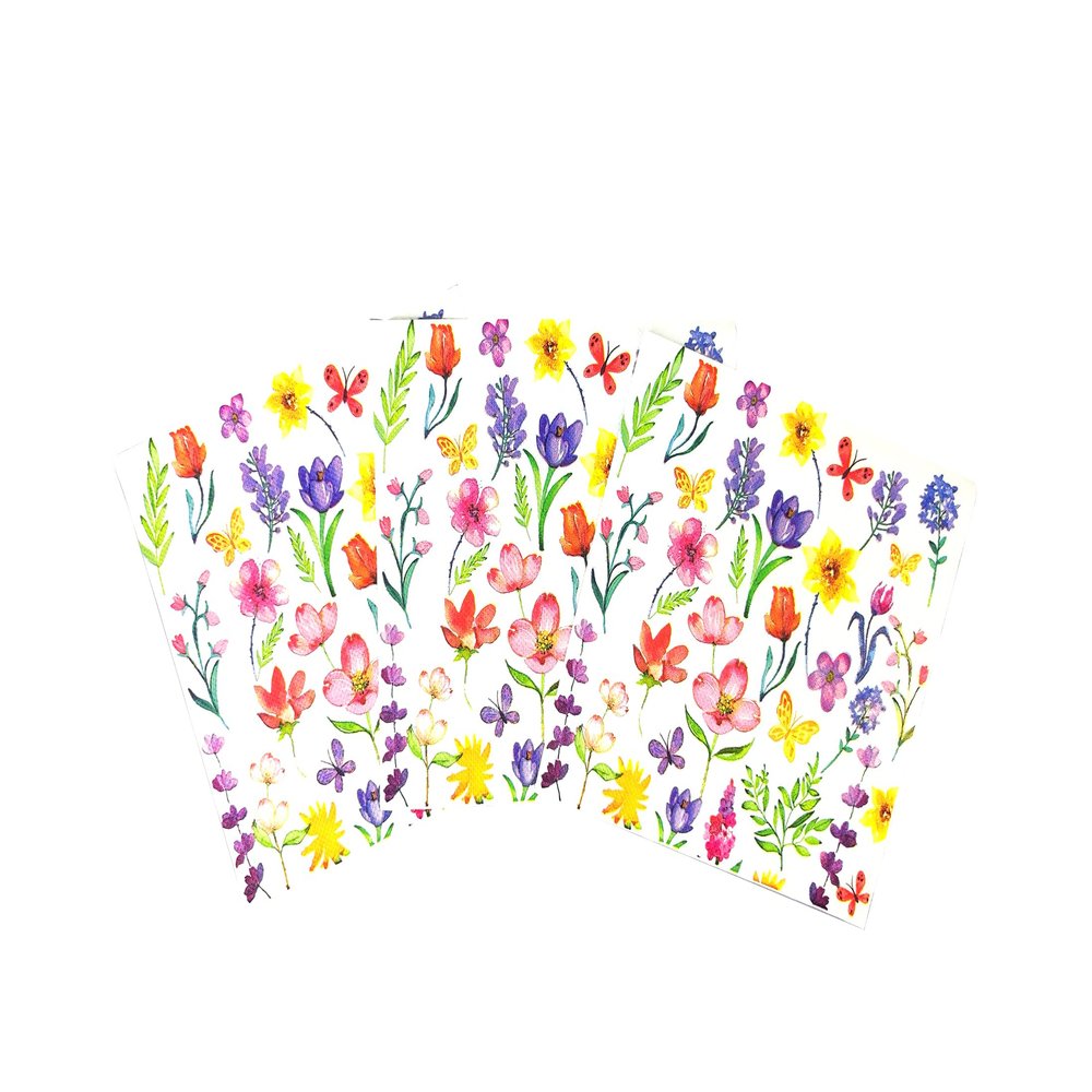 40Pcs Colorful Wildflower Napkins Paper Floral Butterfly Napkins Spring Tea Party Napkins for Party Wedding Dinner Kitchen Bathroom 6.5"