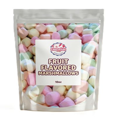 10 oz Fruity Marshmallows Orange, Lemon, Strawberry & Lime Flavors Soft, Colorful Sweet Treats for Snacks, Parties & Gifts - Add to Hot Cocoa, Cakes, Baked Goods