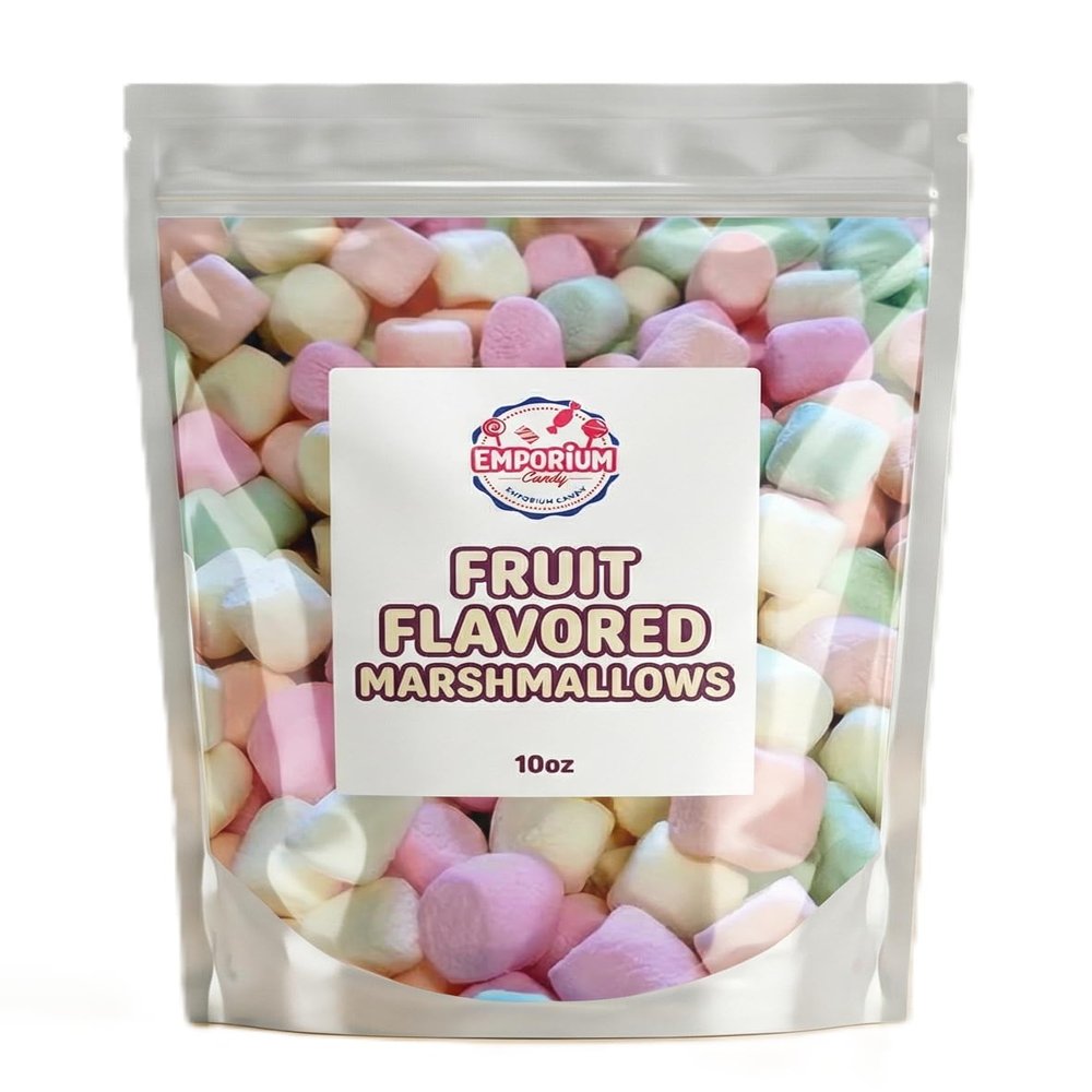 10 oz Fruity Marshmallows Orange, Lemon, Strawberry & Lime Flavors Soft, Colorful Sweet Treats for Snacks, Parties & Gifts - Add to Hot Cocoa, Cakes, Baked Goods