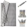 150 Sheets Buffalo Plaid Tissue Paper Gingham Black and White Checkered Tissue Paper Bulk Gift Bags Wrapping Tissue for Christmas DIY Art Craft Wedding Birthday Baby Shower Decor, 14 x 20 Inches view 1