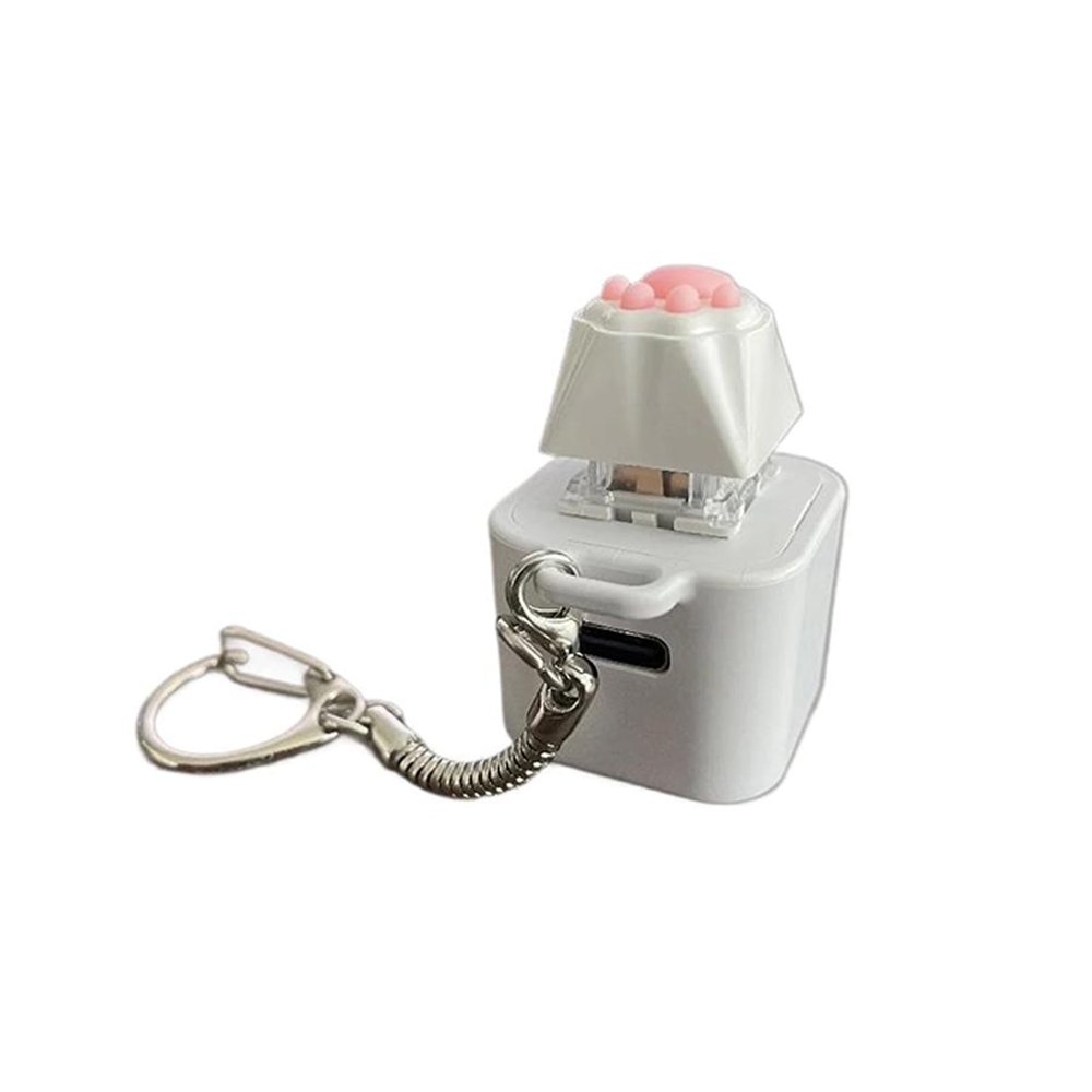 apcans Electronic Puss Grip Perceptual Keychain Permanent Polystyrene Fiddle Button Noise Double Secure Adults Kids Worry Relief Press Sound Ease Keychain