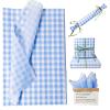 150 Sheets Buffalo Plaid Tissue Paper Gingham Dusty Blue and White Checkered Tissue Paper Bulk Gift Bags Wrapping Tissue for Christmas DIY Art Craft Wedding Birthday Baby Shower Decor, 14 x 20 Inches view 1