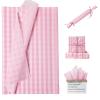 150 Sheets Buffalo Plaid Tissue Paper Gingham Pink and White Checkered Tissue Paper Bulk Gift Bags Wrapping Tissue for Christmas DIY Art Craft Wedding Birthday Baby Shower Decor, 14 x 20 Inches