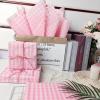 150 Sheets Buffalo Plaid Tissue Paper Gingham Pink and White Checkered Tissue Paper Bulk Gift Bags Wrapping Tissue for Christmas DIY Art Craft Wedding Birthday Baby Shower Decor, 14 x 20 Inches view 3