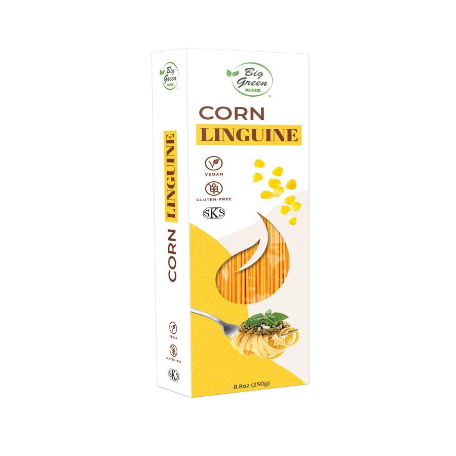 Big Green Food - Corn Linguine, Premium Gluten-Free Penne Pasta, Wheat Free, Vegan Friendly (1 Box)
