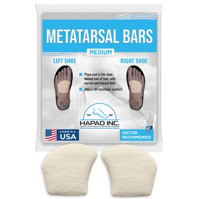 HAPAD Metatarsal Bar - Medium, Ball of Foot Pad Wool Felt Shoe Insert
