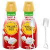 Zero Sugar Sweet & Creamy Liquid Coffee Creamer, 32 fl oz Bottles Pack of 2, Smooth Flavored Creamer for Hot or Iced Coffee with Candy Freezer Mini Metal Shovel Spoon view 1